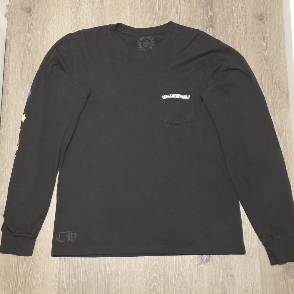 Chrome Hearts MultiColor Cross Cemetery Black Mens Large Longsleeve - Picture 2 of 9